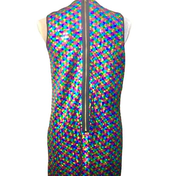 ASOS Rainbow Sequin Sleeveless Party Dress Size 8 NWT - Picture 10 of 12